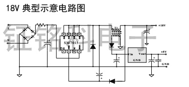 LED電源管理芯片SM7015BUCK高壓集成工藝方案應用(圖3) SM701518v典型應用示意電路圖.jpg